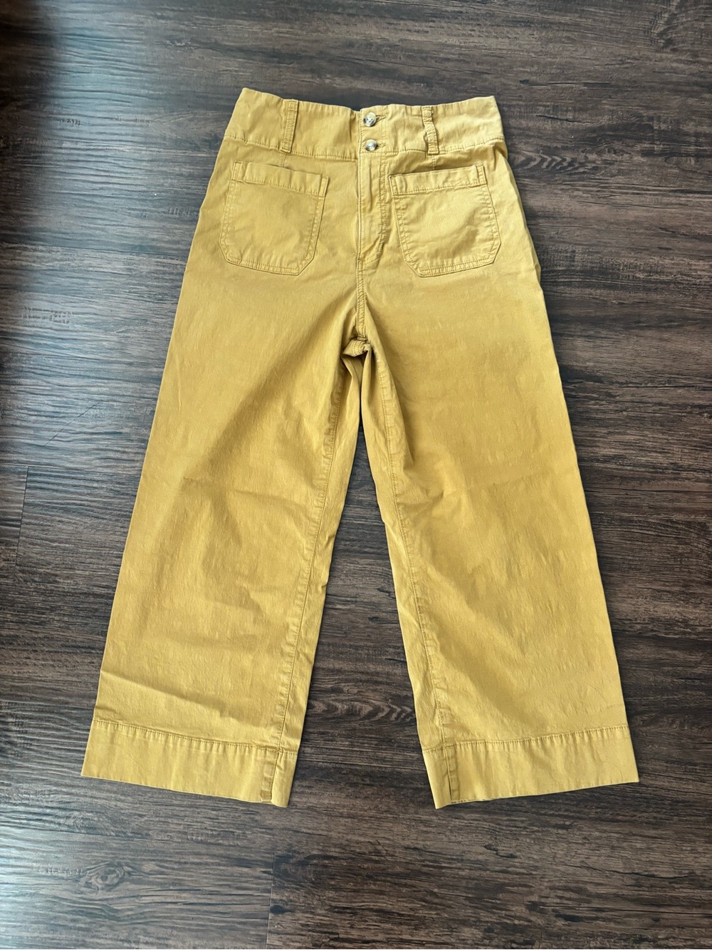 LC Lauren Conrad Mustard Wide-Leg Cropped Pants